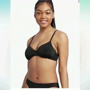 Shade & Shore Women’s Black Bralette Bikini Top NWT 38DD